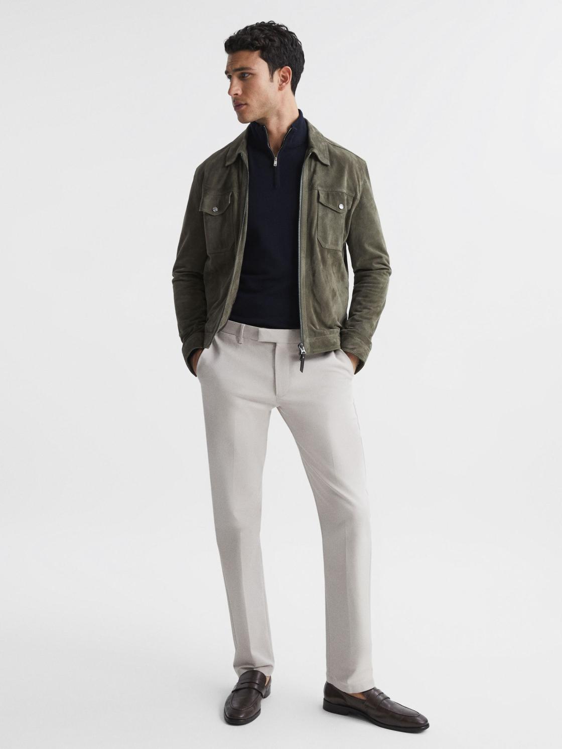 Reiss Knitwear | Blackhall Merino Wool Zip Neck Jumper Black - Men