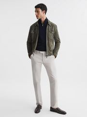 Reiss Knitwear | Blackhall Merino Wool Zip Neck Jumper Black - Men