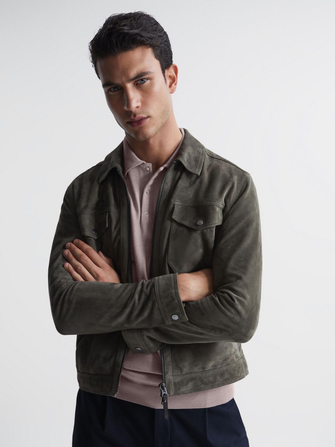 Reiss Knitwear | Blair Merino Press Stud Polo T-Shirt Stone - Men