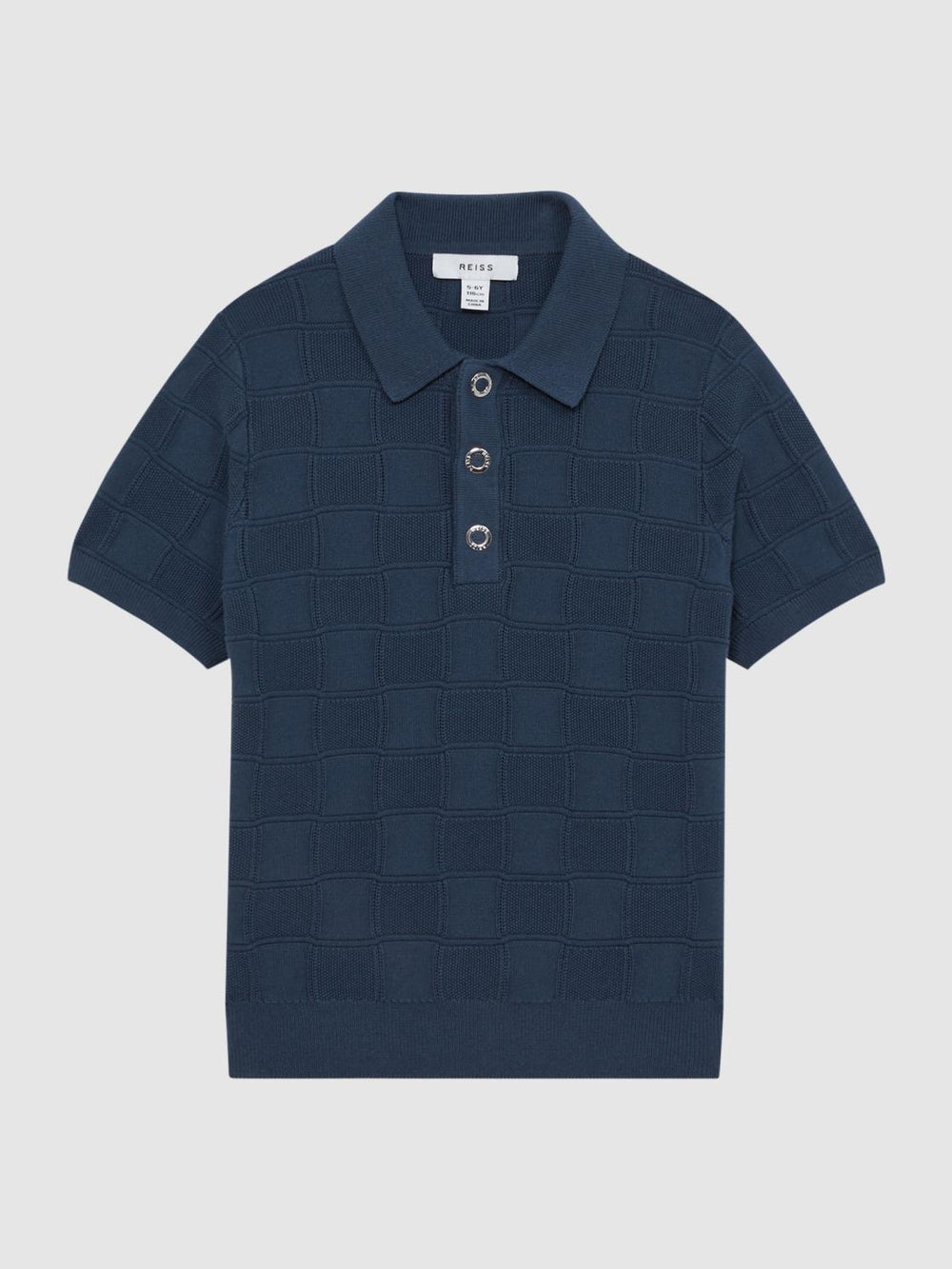 Reiss Knitwear | Blaze Cotton Press-Stud Polo T-Shirt Blue - Children
