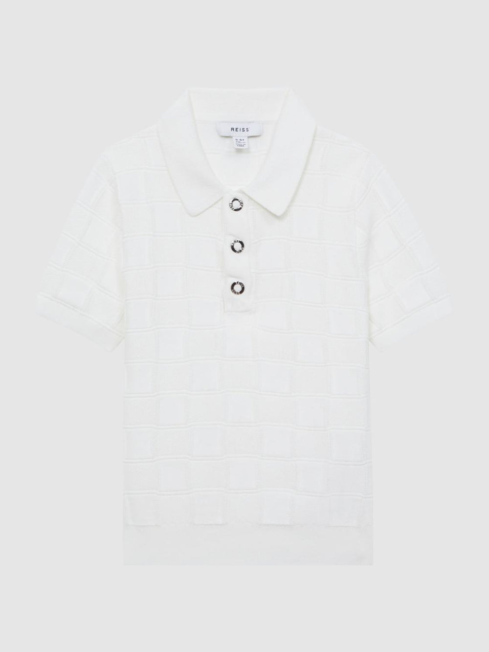 Reiss Knitwear | Blaze Cotton Press-Stud Polo T-Shirt White - Children