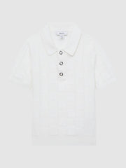 Reiss Knitwear | Blaze Cotton Press-Stud Polo T-Shirt White - Children