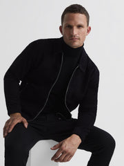 Reiss Knitwear | Caine Merino Wool Roll Neck Jumper Black - Men