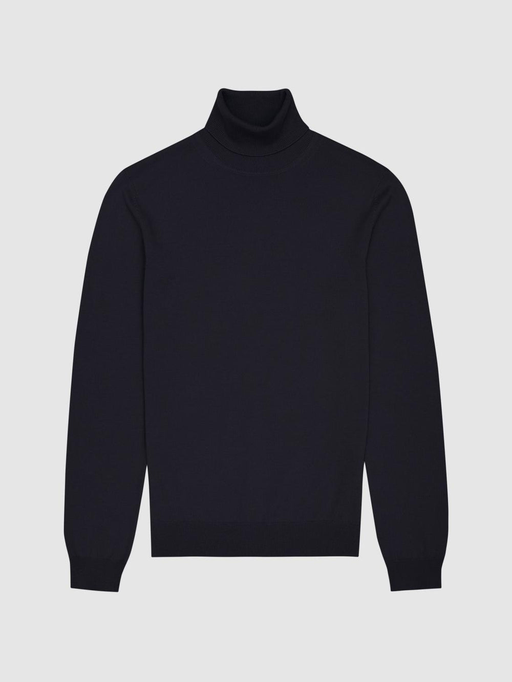 Reiss Knitwear | Caine Merino Wool Roll Neck Jumper Navy - Men
