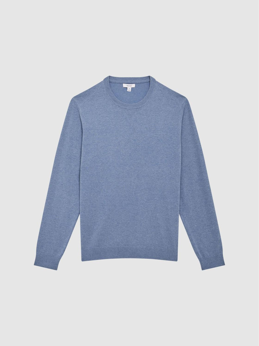 Reiss Knitwear | Charles Slim Fit Cotton Crew Neck Jumper Blue - Men
