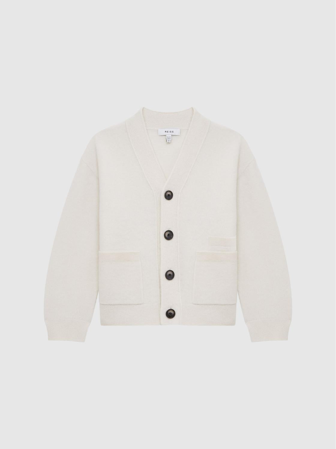 Reiss Knitwear | Chile Wool Blend Cardigan Ecru - Children