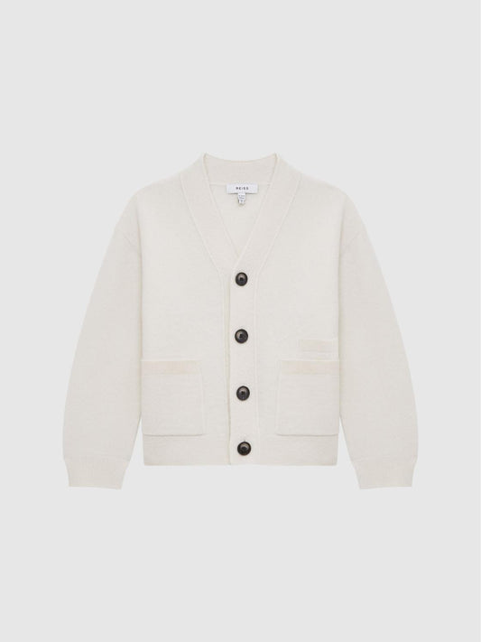 Reiss Knitwear | Chile Wool Blend Cardigan Ecru - Children
