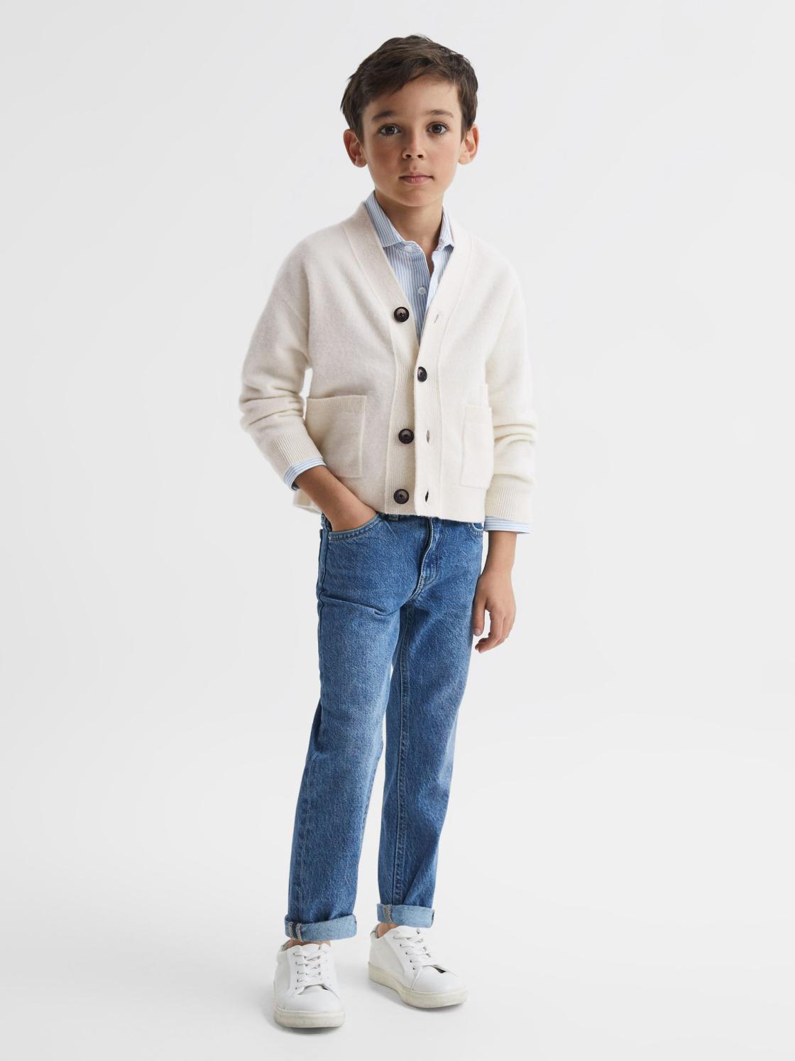 Reiss Knitwear | Chile Wool Blend Cardigan Ecru - Children