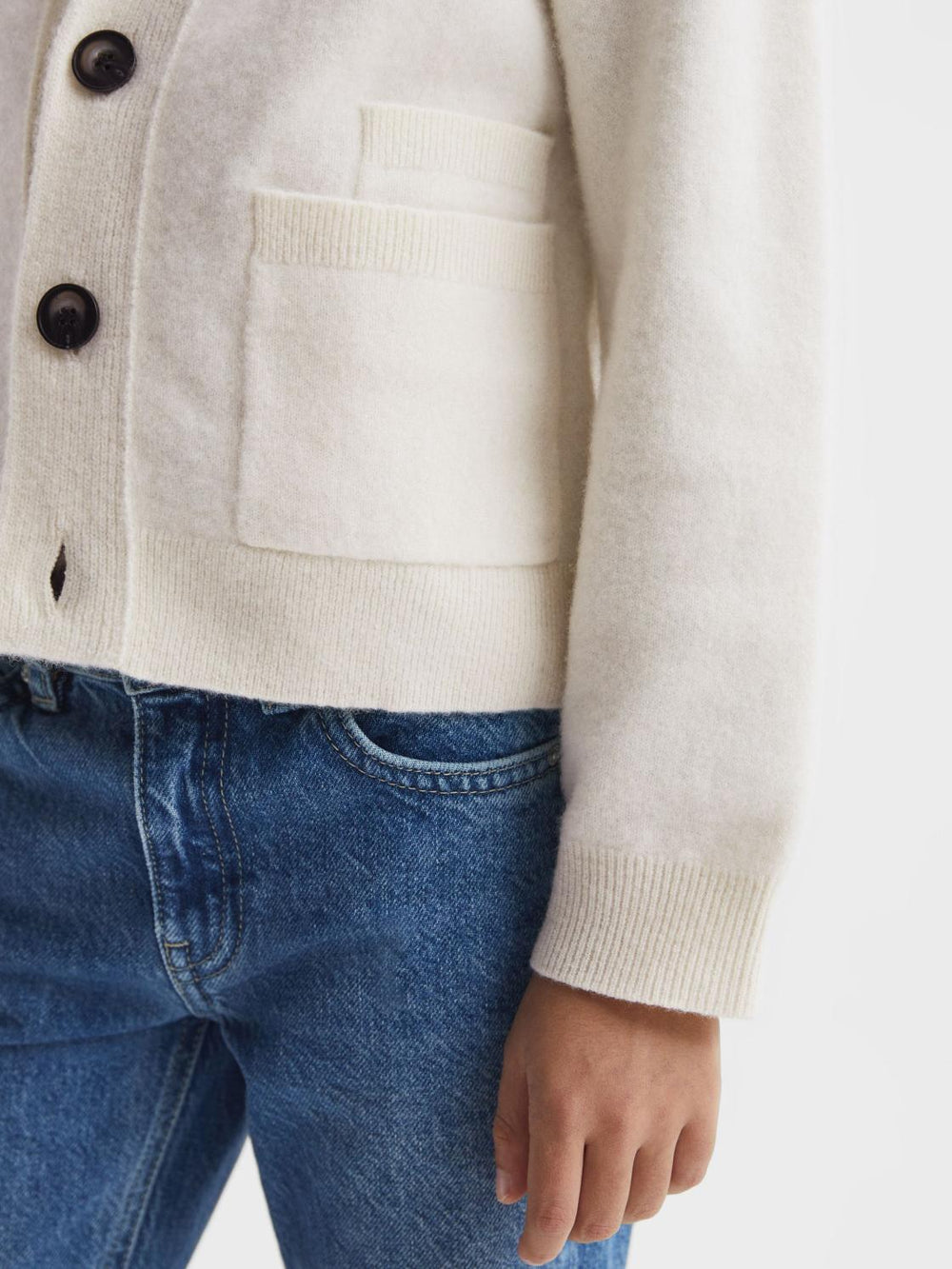 Reiss Knitwear | Chile Wool Blend Cardigan Ecru - Children