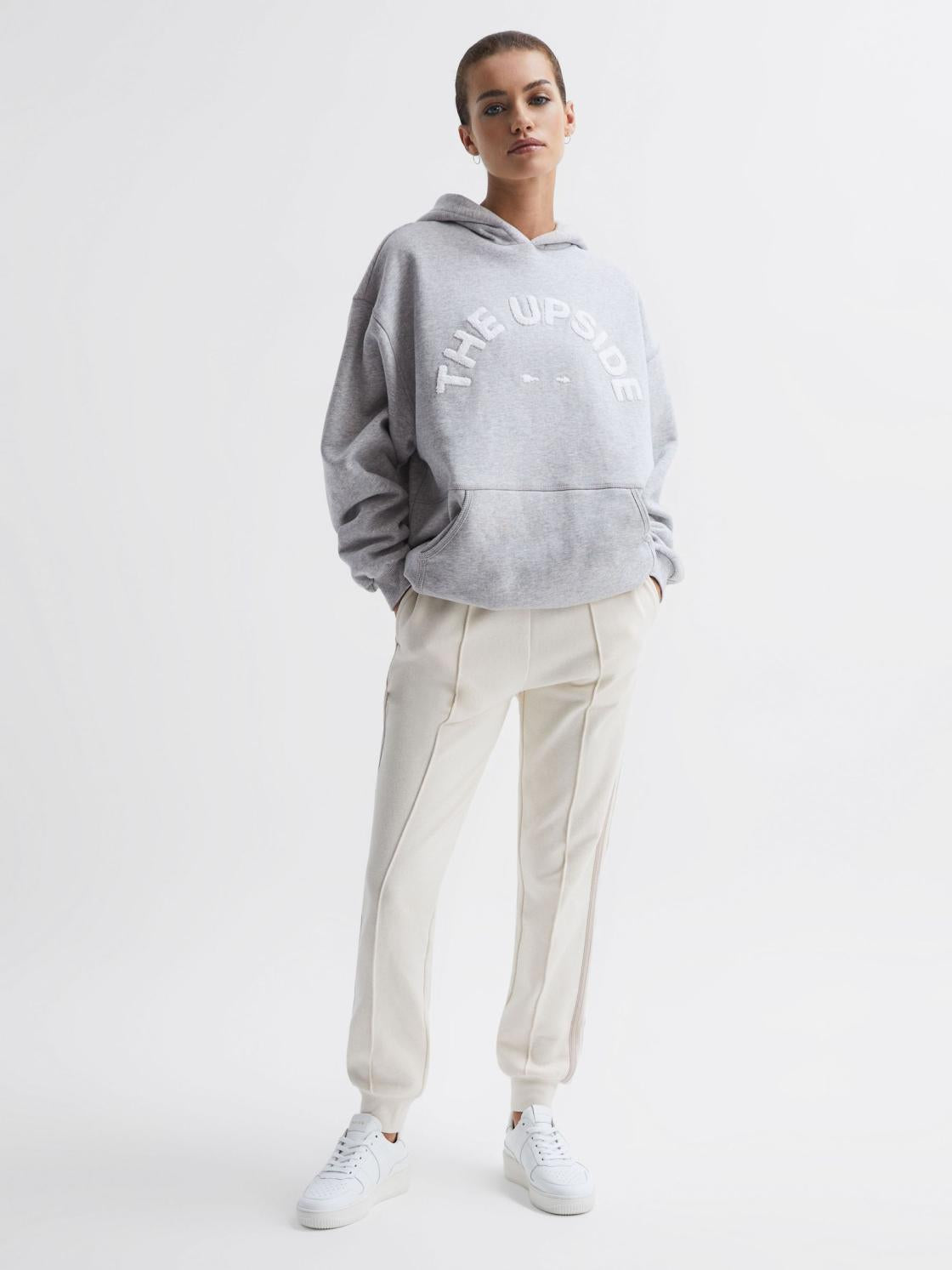 Reiss Knitwear | Dana The Upside Comfort Fit Hoodie Grey - Women