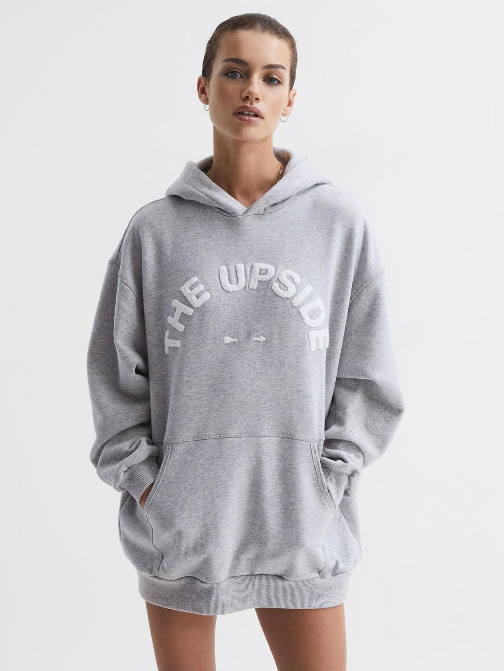 Reiss Knitwear | Dana The Upside Comfort Fit Hoodie Grey - Women