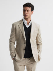 Reiss Knitwear | Earl Merino V-Neck Jumper Black - Men