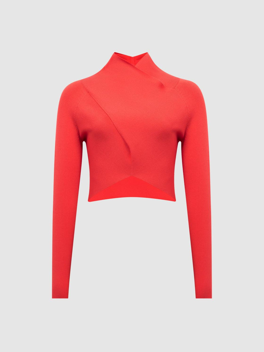 Reiss Knitwear | Elsie High Neck Cropped Co Ord Top Coral - Women