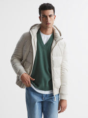 Reiss Knitwear | Fiji Wool Blend Sleeveless Knitted Vest Ecru - Men