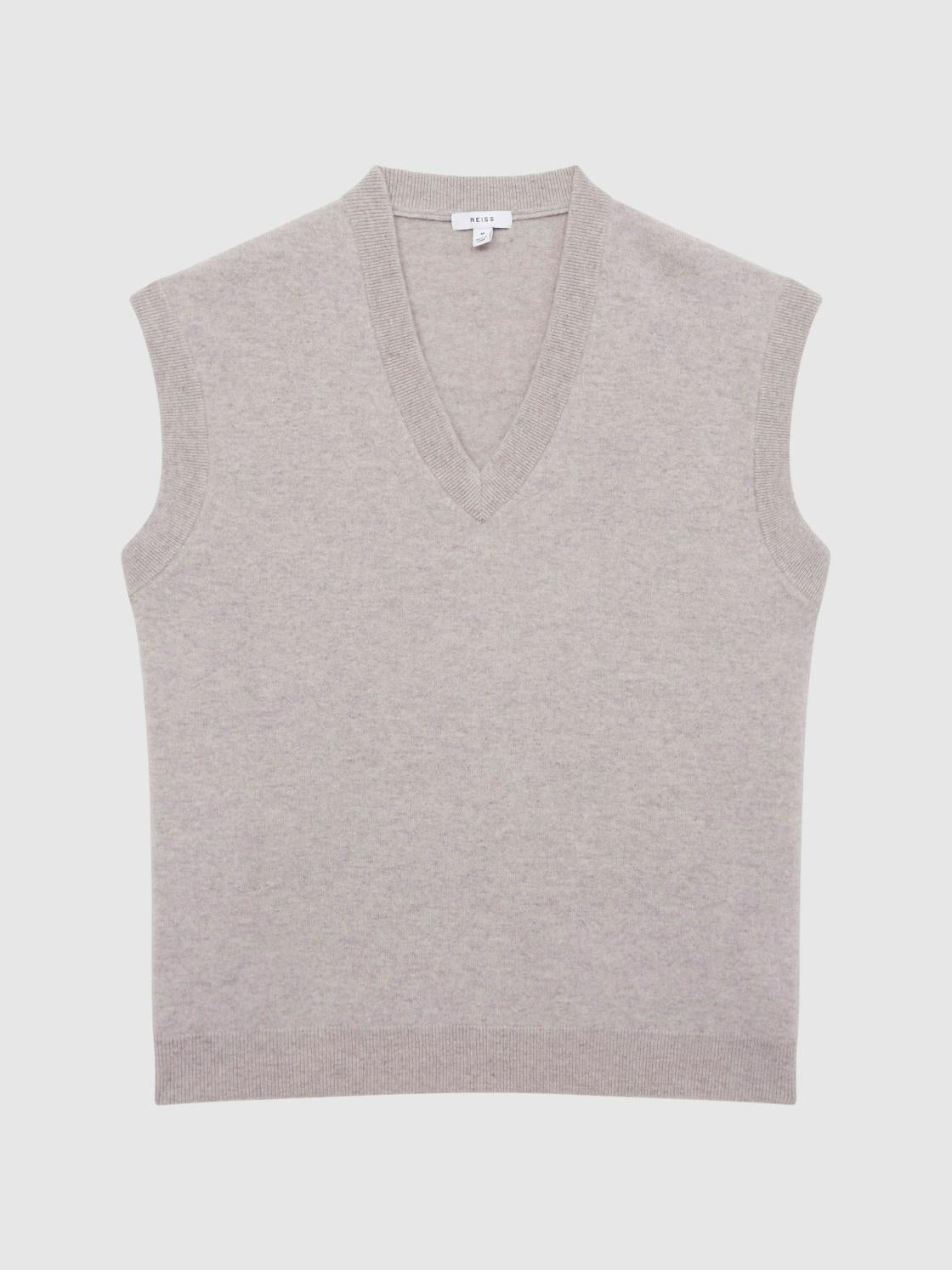 Reiss Knitwear | Fiji Wool Blend Sleeveless Knitted Vest Heather - Men
