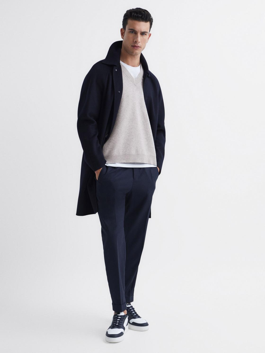 Reiss Knitwear | Fiji Wool Blend Sleeveless Knitted Vest Heather - Men