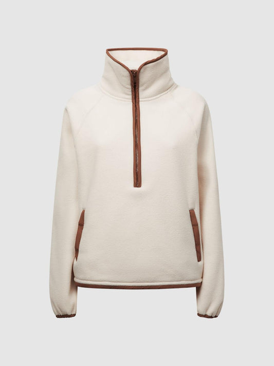 Reiss Knitwear | Harlow The Upside Half-Zip Jumper Natural - Women