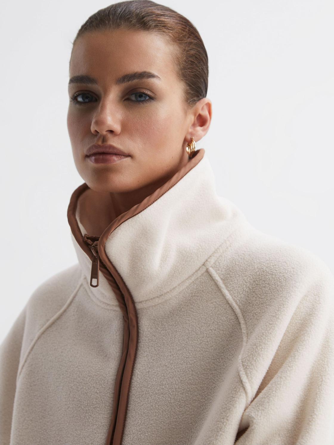 Reiss Knitwear | Harlow The Upside Half-Zip Jumper Natural - Women