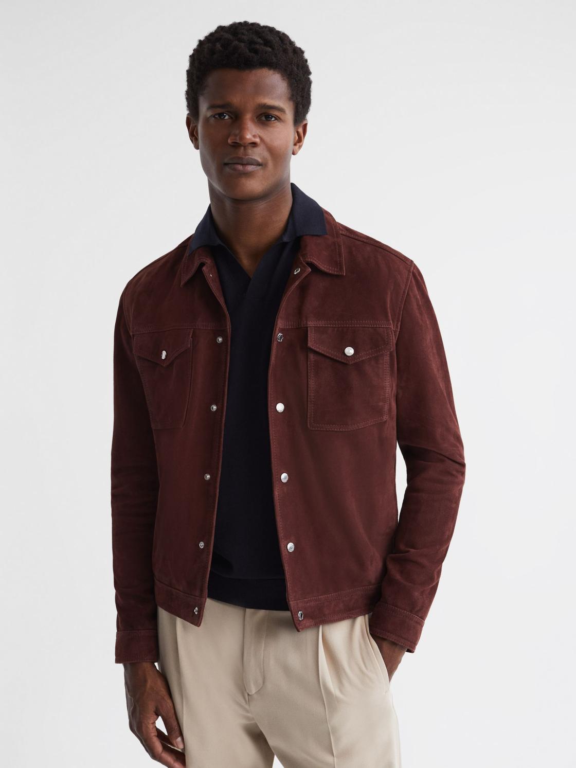 Reiss Knitwear | Malbec Open Collar Silk Merino Polo Shirt Navy - Men