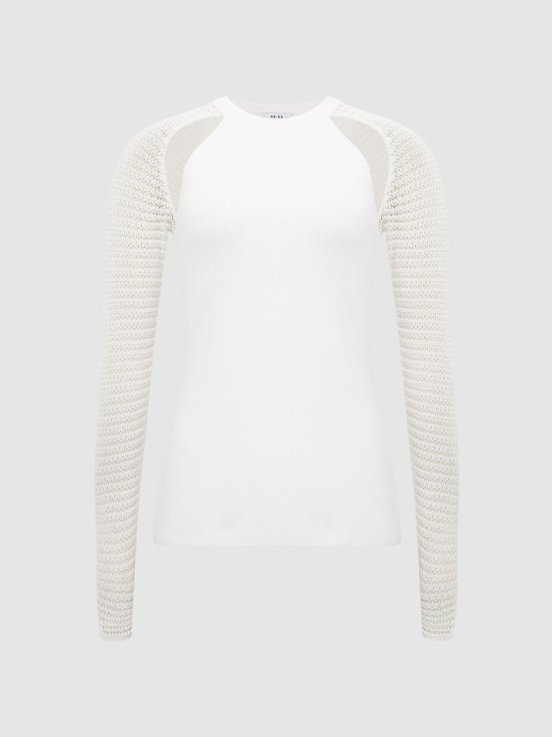 Reiss Knitwear | Maria Sheer Twist Front Jumper Ivory - Women