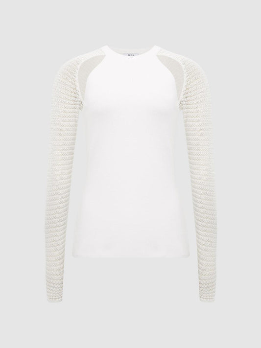 Reiss Knitwear | Maria Sheer Twist Front Jumper Ivory - Women