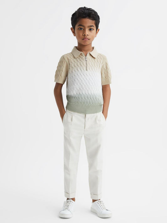 Reiss Knitwear | Micah Polo Shirt Sage - Children
