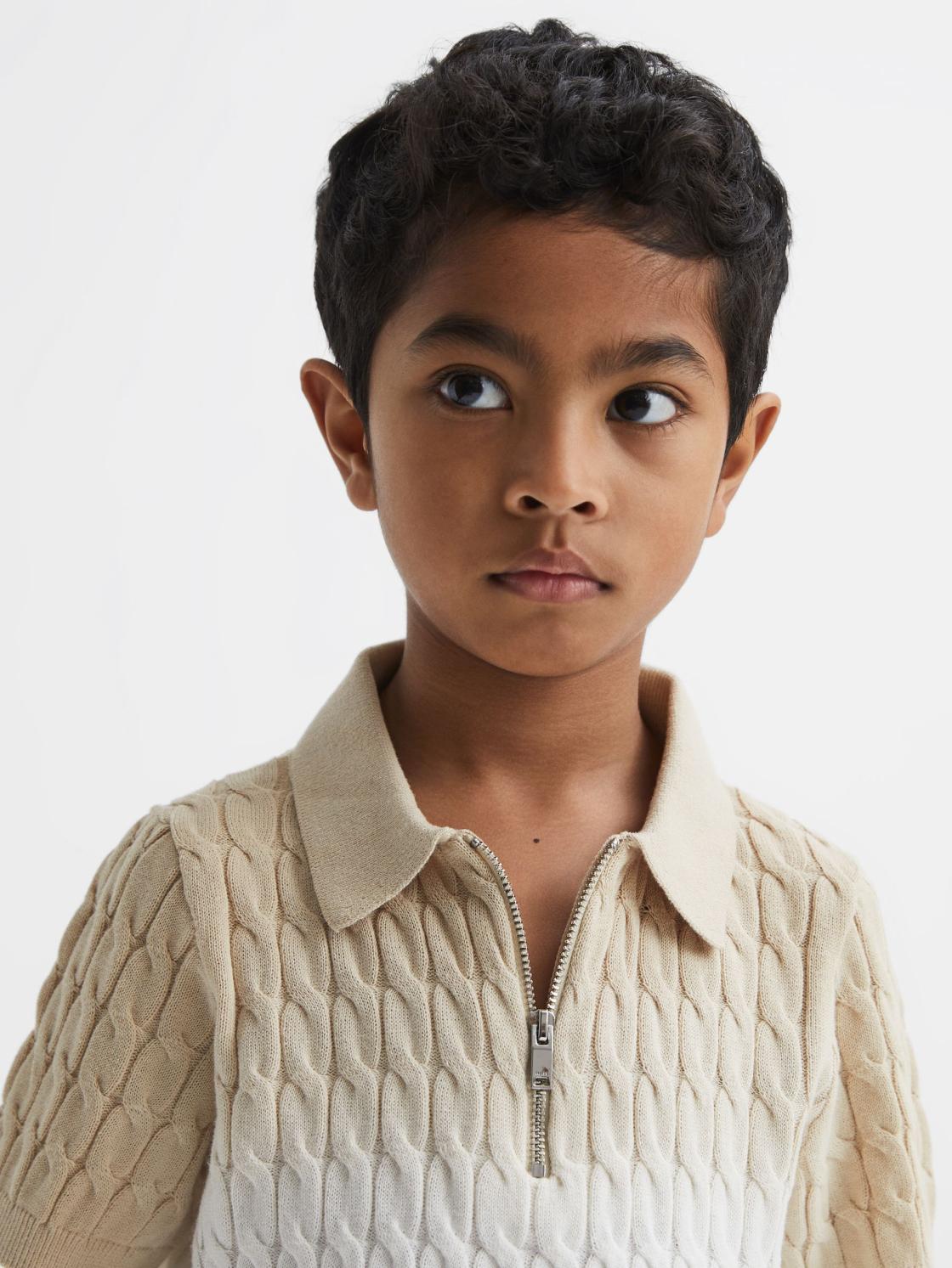 Reiss Knitwear | Micah Polo Shirt Sage - Children