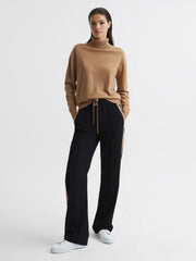 Reiss Knitwear | Nova Knitted Roll Neck Jumper Black/camel - Women