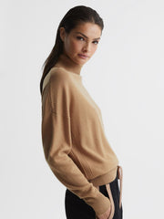 Reiss Knitwear | Nova Knitted Roll Neck Jumper Black/camel - Women