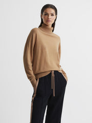 Reiss Knitwear | Nova Knitted Roll Neck Jumper Black/camel - Women
