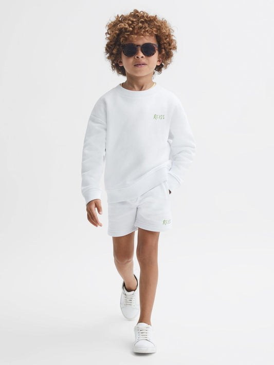 Reiss Knitwear | Positano Cotton Crew Neck Jumper Ecru - Children