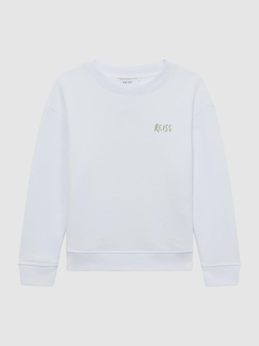 Reiss Knitwear | Positano Cotton Crew Neck Jumper Ecru - Children