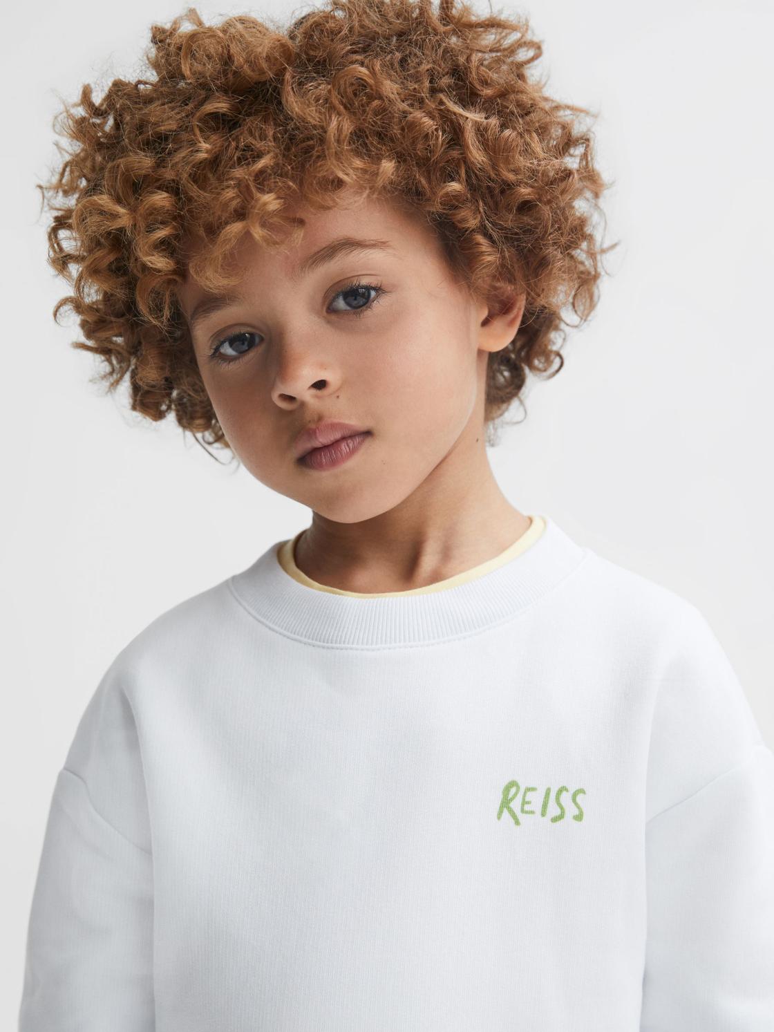 Reiss Knitwear | Positano Cotton Crew Neck Jumper Ecru - Children
