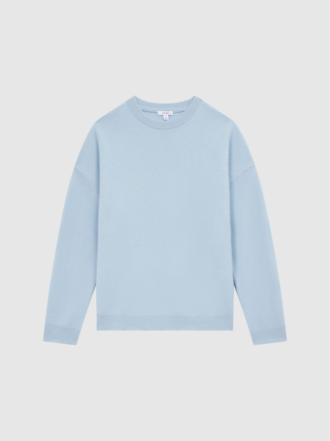 Reiss Knitwear | Prague Merino Blend Crew Neck Jumper Aquamarine - Men