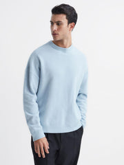 Reiss Knitwear | Prague Merino Blend Crew Neck Jumper Aquamarine - Men