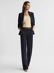 Reiss Knitwear | Tamara Square Neck Ribbed Vest Lemon - Women