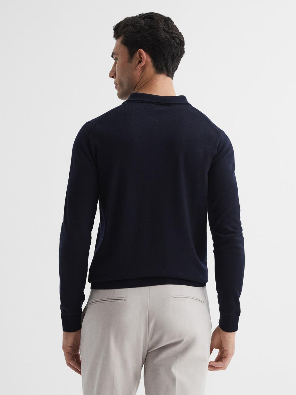 Reiss Knitwear | Trafford Merino Wool Polo Shirt Bordeaux - Men