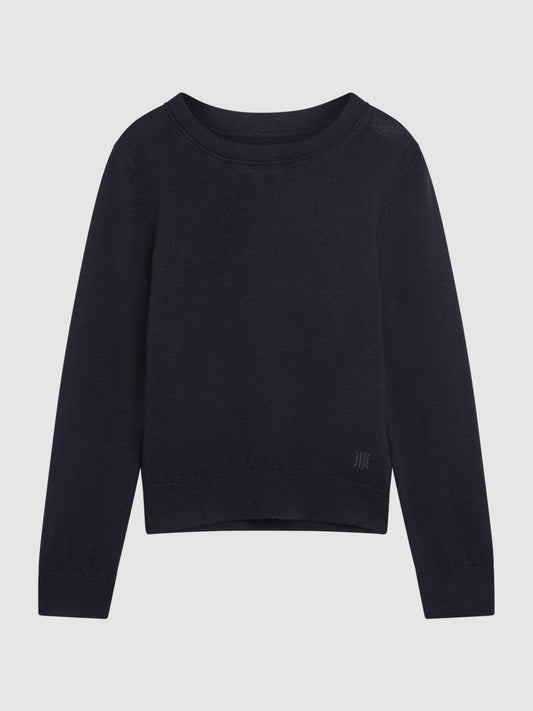 Reiss Knitwear | Wessex Junior Crew Neck Knitted Jumper Navy - Children