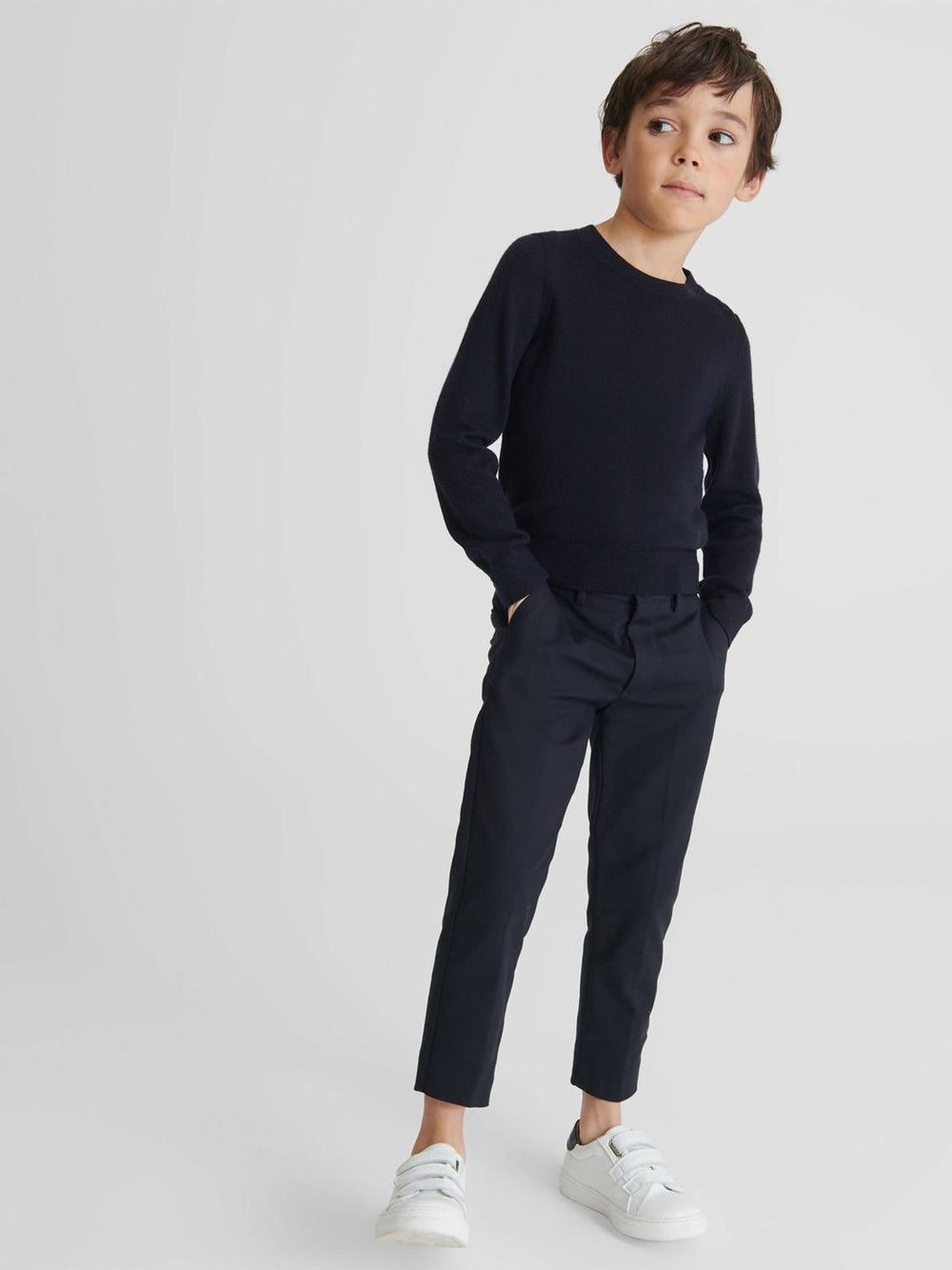 Reiss Knitwear | Wessex Junior Crew Neck Knitted Jumper Navy - Children