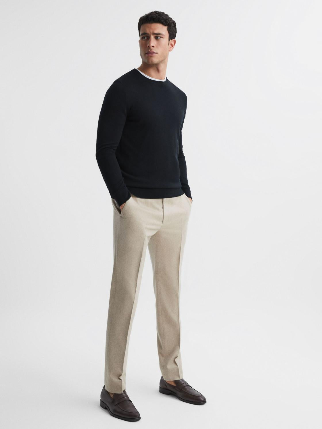 Reiss Knitwear | Wessex Merino Wool Jumper Black - Men