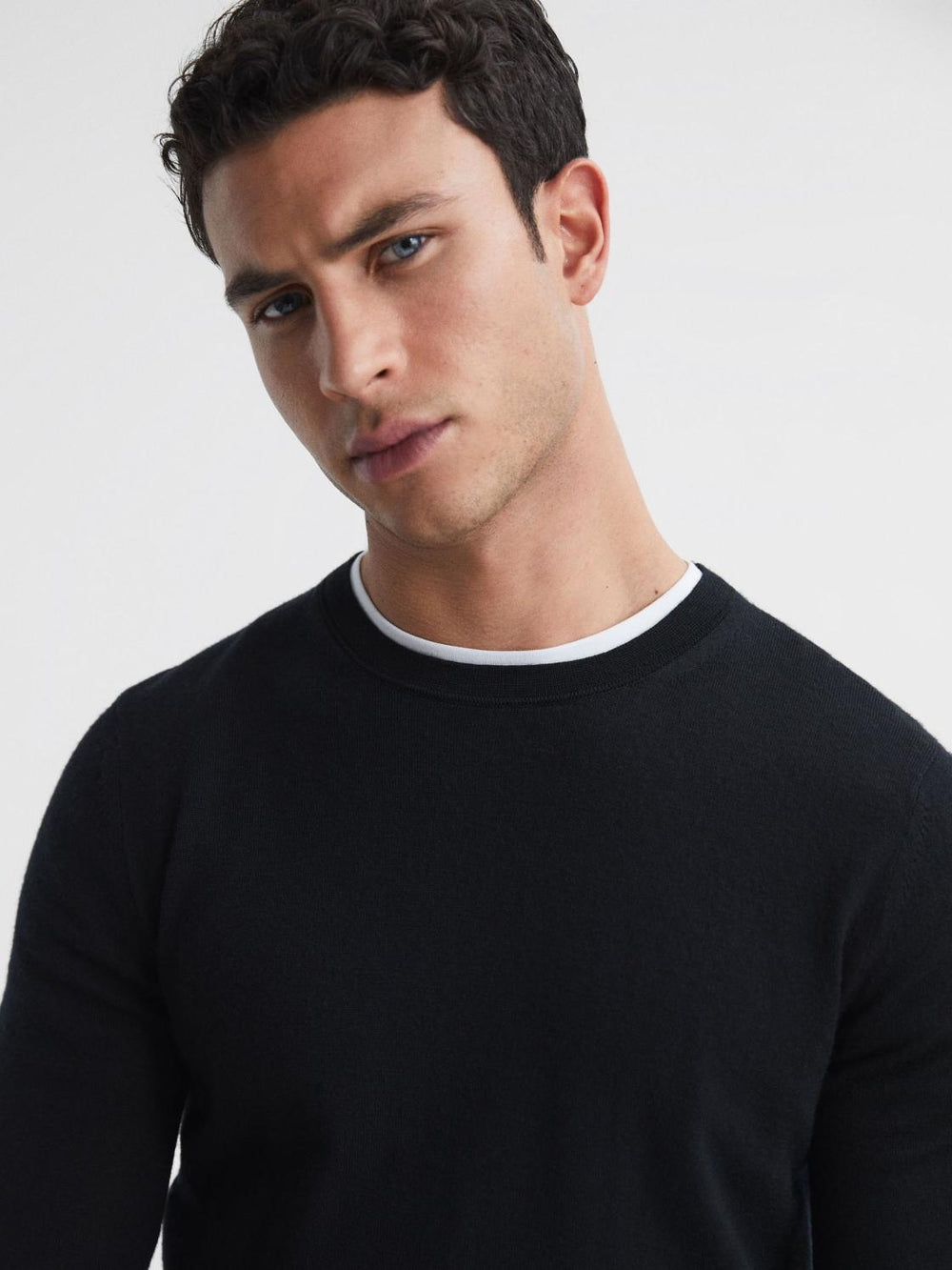 Reiss Knitwear | Wessex Merino Wool Jumper Black - Men