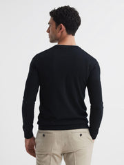 Reiss Knitwear | Wessex Merino Wool Jumper Black - Men