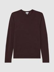 Reiss Knitwear | Wessex Merino Wool Jumper Bordeaux - Men
