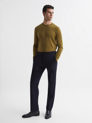 Reiss Knitwear | Wessex Merino Wool Jumper Bordeaux - Men