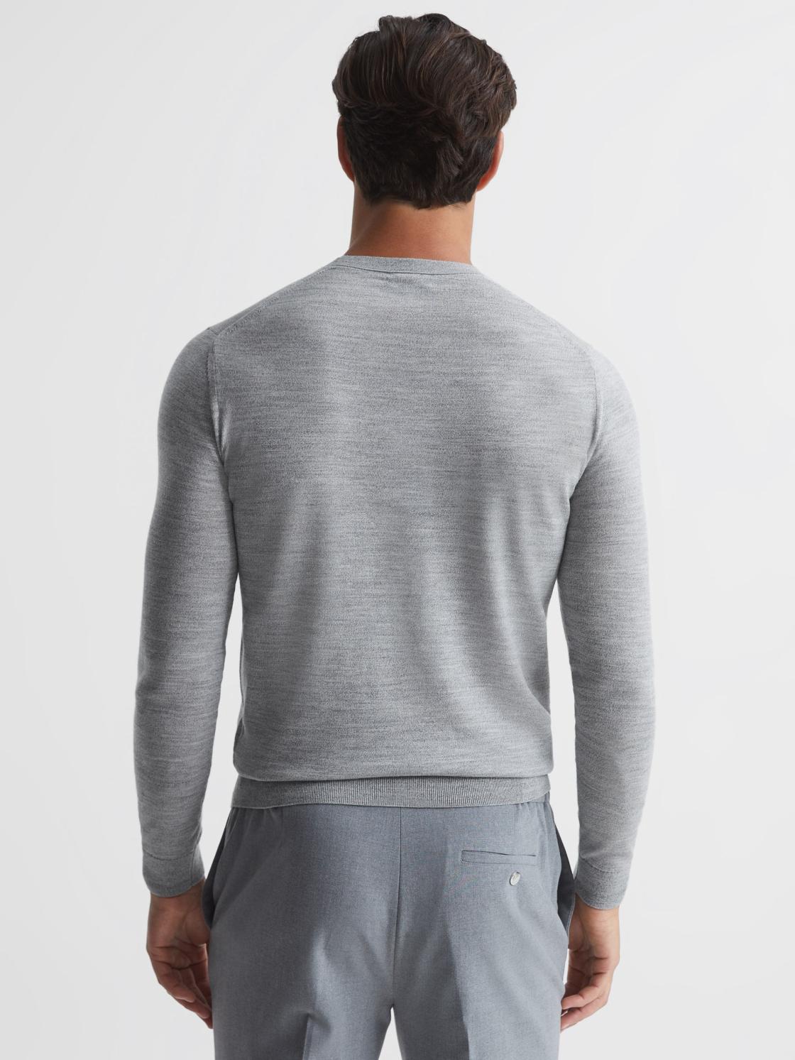 Reiss Knitwear | Wessex Merino Wool Jumper Bordeaux - Men