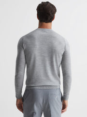 Reiss Knitwear | Wessex Merino Wool Jumper Bordeaux - Men