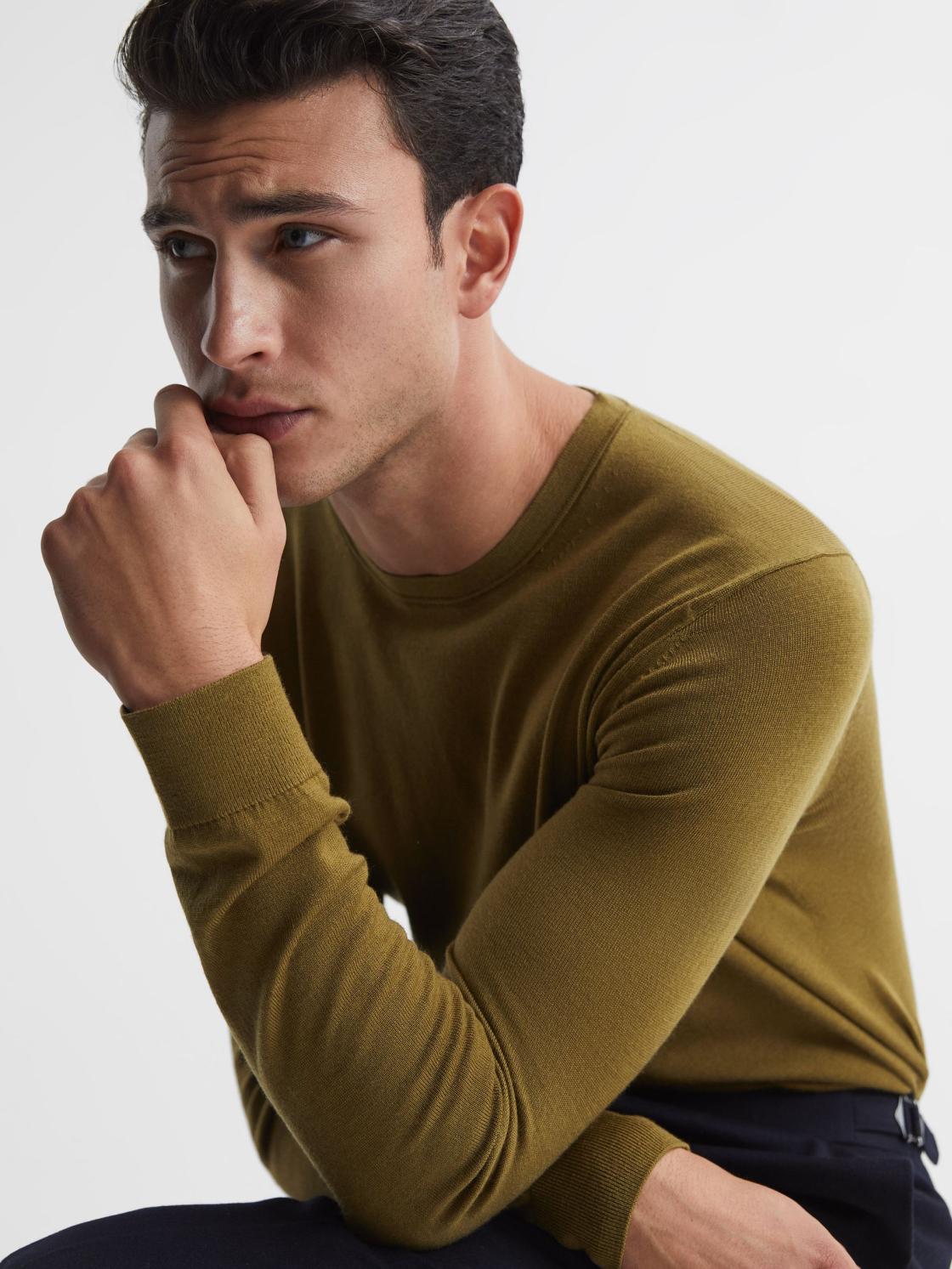 Reiss Knitwear | Wessex Merino Wool Jumper Bordeaux - Men