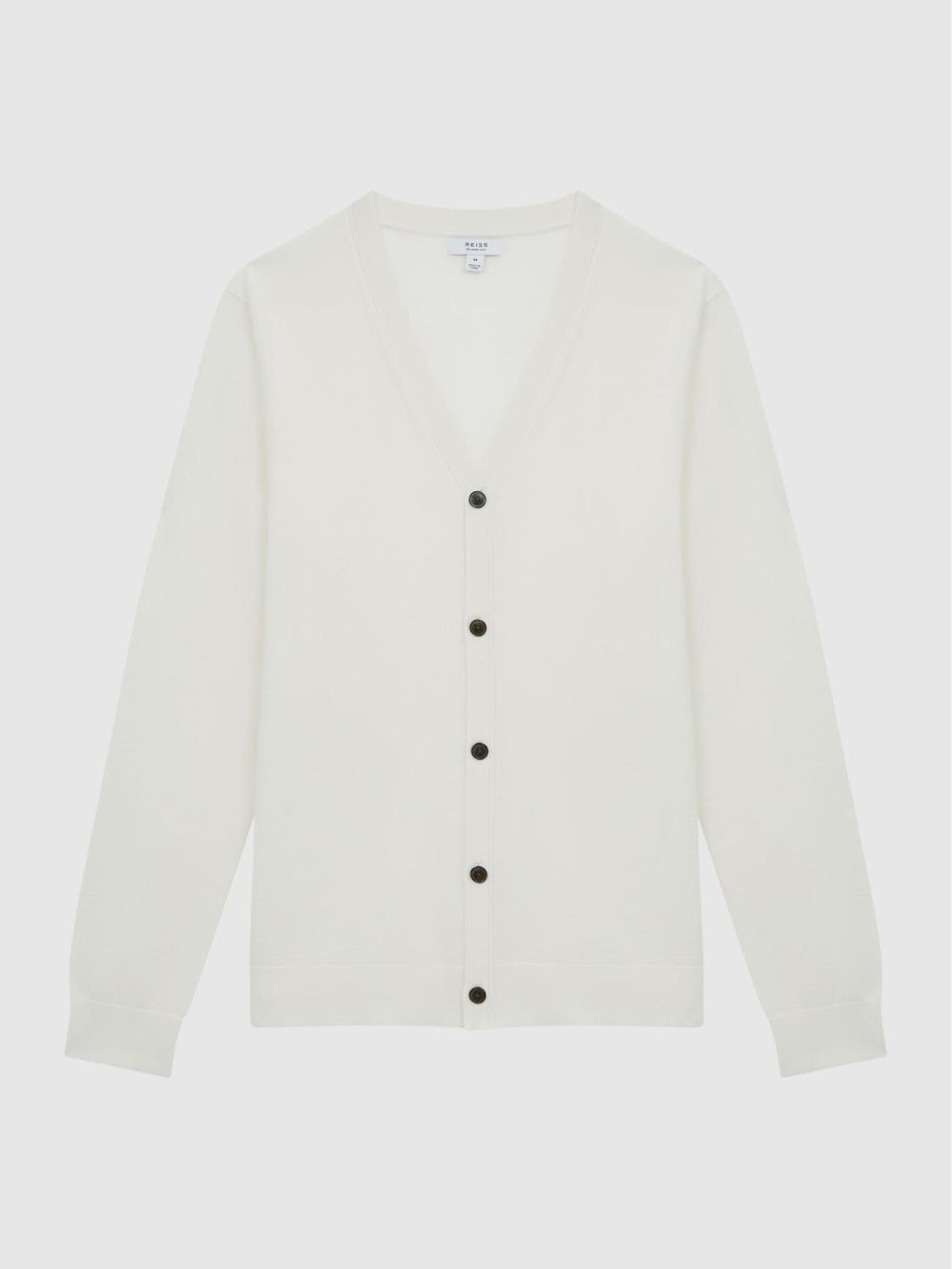 Reiss Knitwear | West Merino Wool Cardigan Blanco - Men