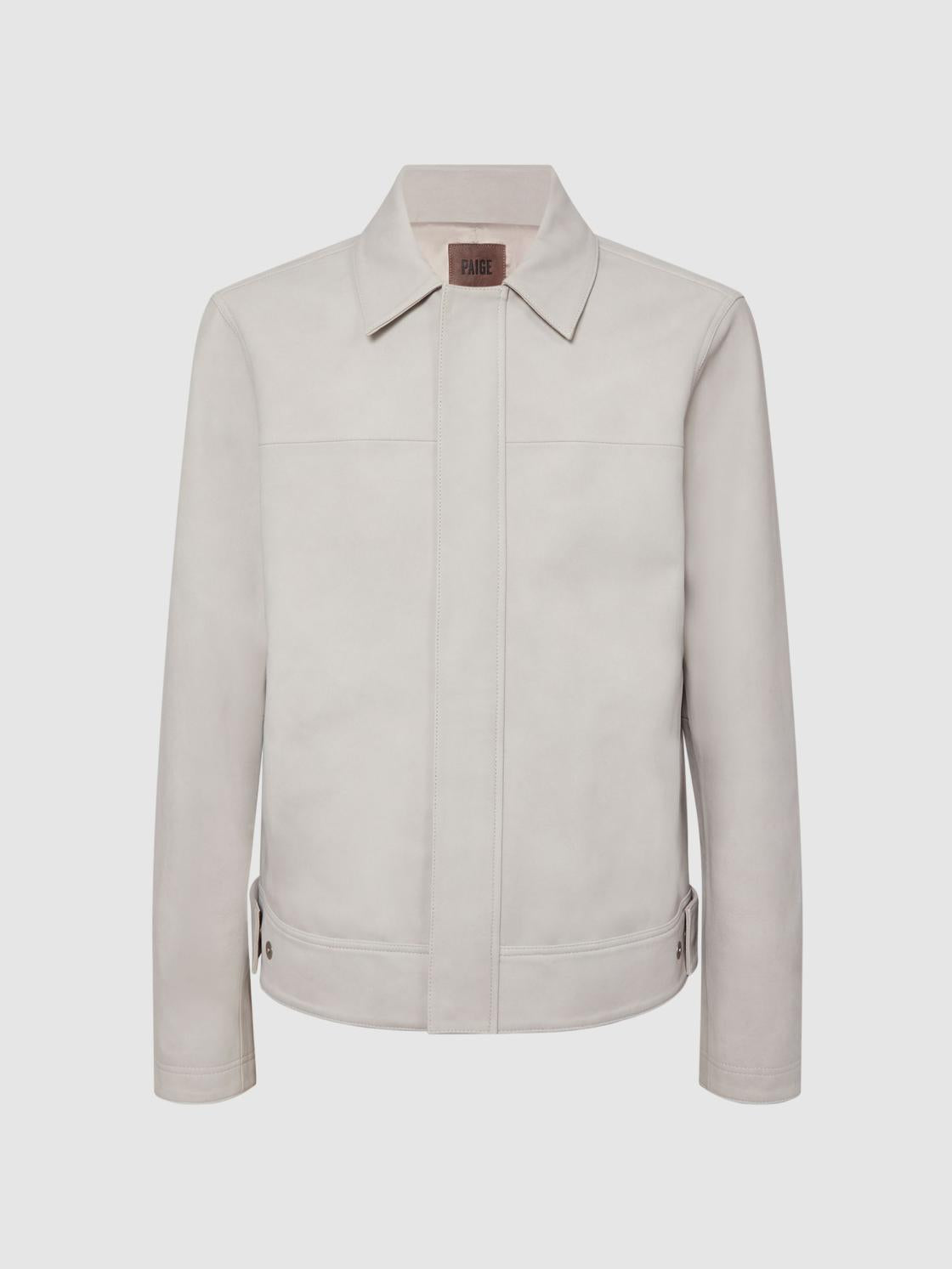 Reiss Leather Jackets | Arroyo Paige Leather Jacket Oyster - Men