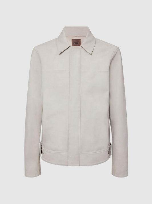 Reiss Leather Jackets | Arroyo Paige Leather Jacket Oyster - Men